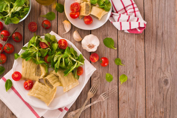 Maultaschen - swabian filled pasta ( ravioli ).