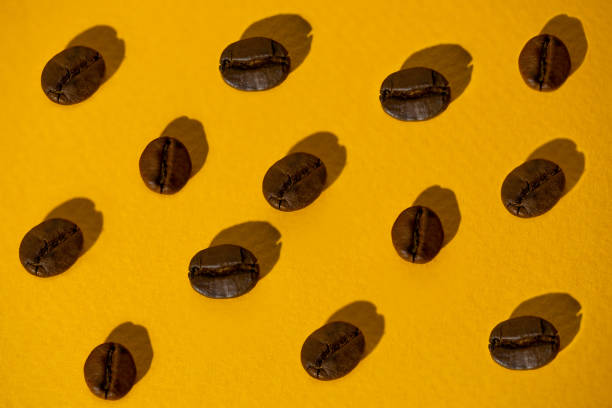 istock the pattern of coffee beans on colored background 1155473867