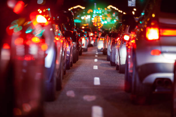 istock Traffic on Lion's Gate Bridge at night 1155474096