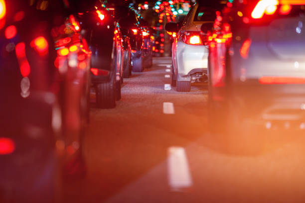 istock Traffic on Lion's Gate Bridge at night 1155474250
