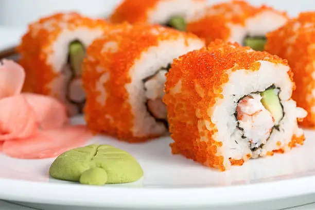 california roll, close-up