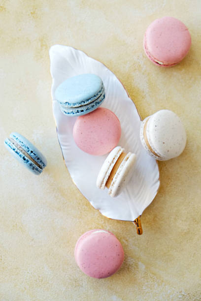 istock Beautiful composition with colorful macaroon cookies. 1155475991