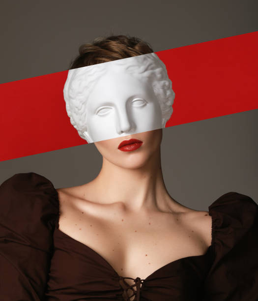istock Collage with woman and plaster head 1155479245