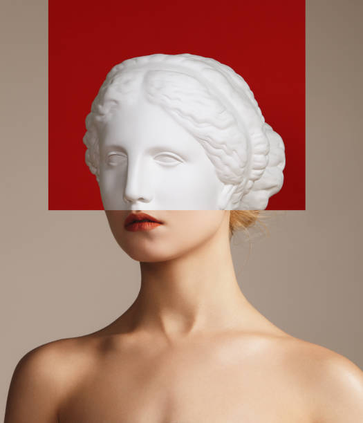 istock Collage with woman and plaster head 1155479327