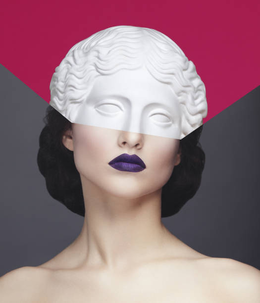 istock Collage with woman and plaster head 1155479356
