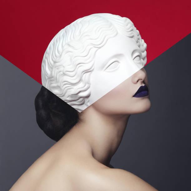 istock Collage with woman and plaster head 1155479374