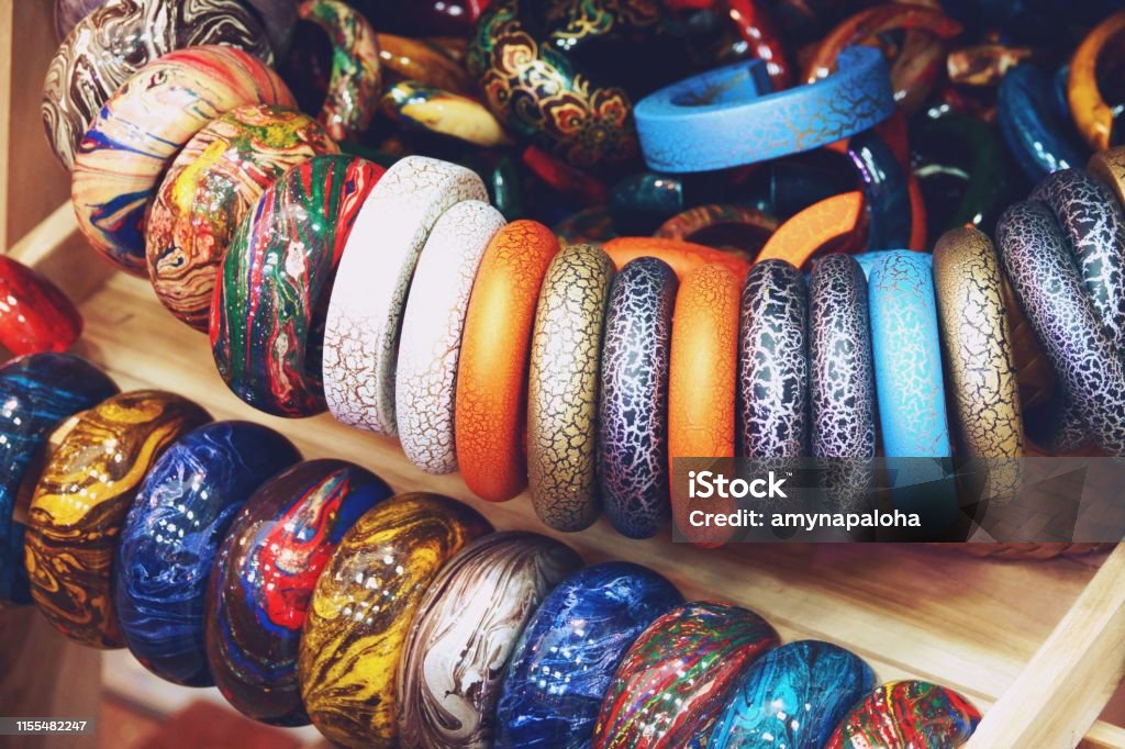 Modern Luxury accessories wooden arm bracelet jewelry Adulation Stock Photo