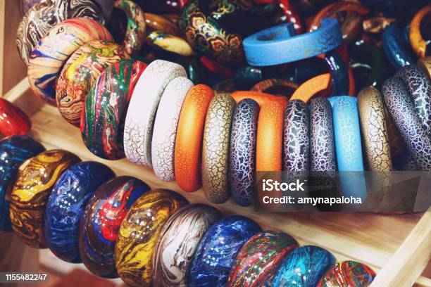 Modern Luxury Accessories Wooden Arm Bracelet Jewelry Stock Photo - Download Image Now