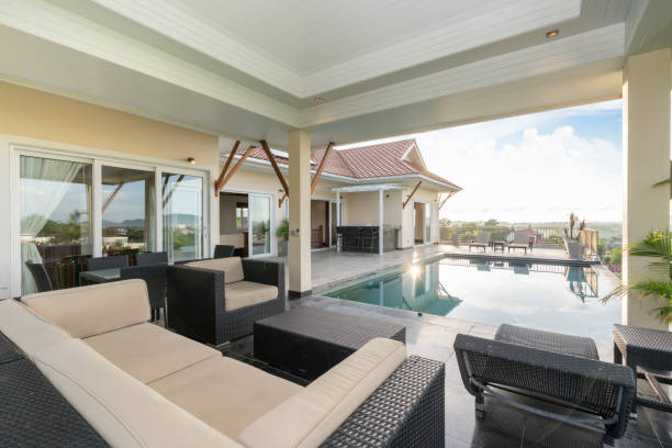 istock home exterior design pavilion of pool villa 1155483937