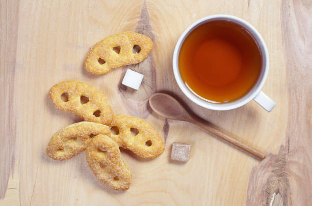 istock Pretzels with sugar and tea 1155487183