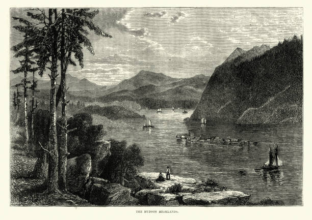Vintage engraving of Hudson Highlands, USA, 19th Century