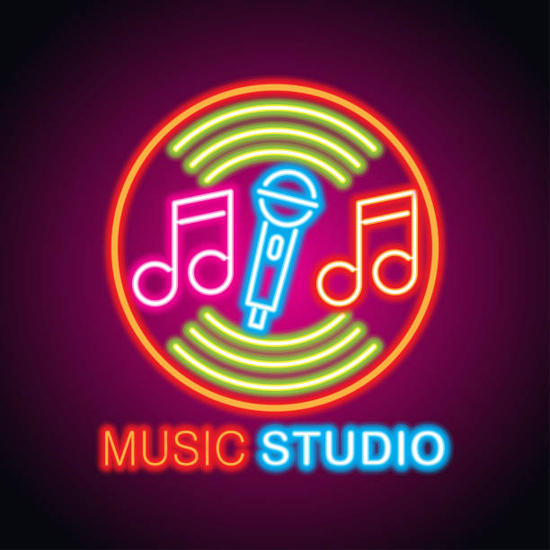 istock music studio neon sign for music studio or recording studio plank banner. vector illustration 1155488014