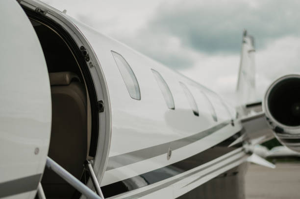 istock Private Jet. Airport. Private Plane. Runaway. Private plane ready for boarding 1155489630