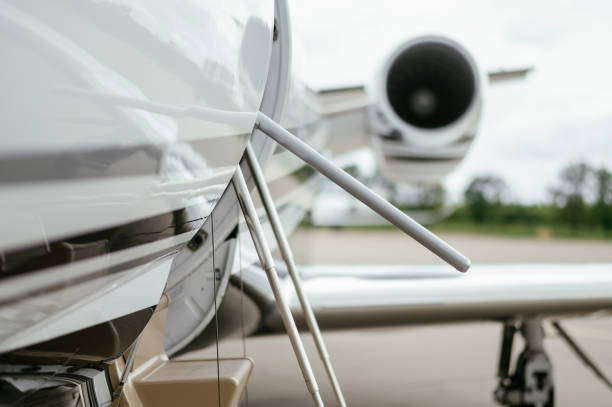 istock Private Jet. Airport. Private Plane. Runaway. Private plane ready for boarding 1155489714