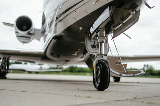 istock Private Jet. Airport. Private Plane. Runaway. Private plane ready for boarding 1155489750