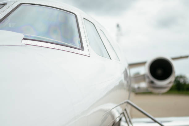 istock Private Jet. Airport. Private Plane. Runaway. Private plane ready for boarding 1155490529