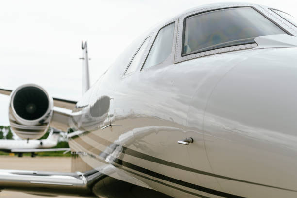 istock Private Jet. Airport. Private Plane. Runaway. Private plane ready for boarding 1155490632