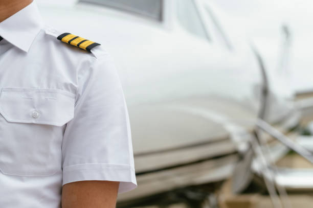 istock Private Jet. Captain. Pilot. Airport. Private Plane. Runaway. Private plane ready for boarding 1155491052