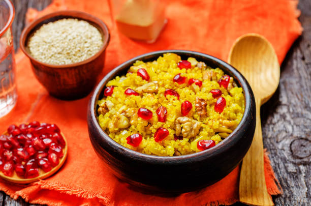 istock Turmeric quinoa with pomegranate and walnuts 1155491243