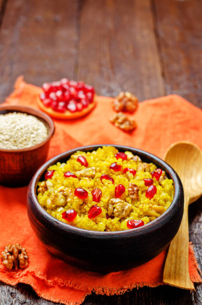 istock Turmeric quinoa with pomegranate and walnuts 1155491247