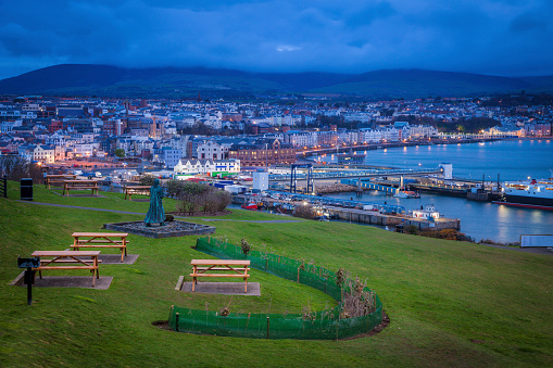 Panorama of Douglas on the Isle of Man. \nDouglas, Isle of Man.