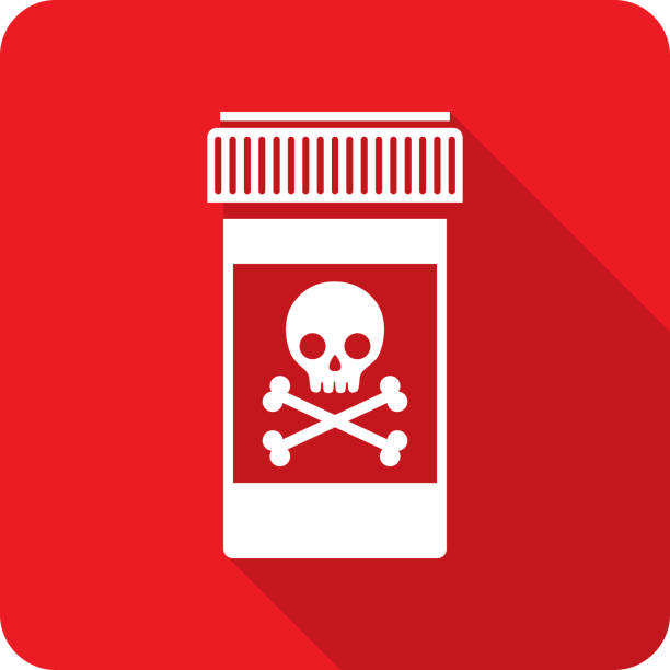 illustrations, cliparts, dessins animés et icônes de pilule bouteille crâne icône silhouette - narcotic prescription medicine pill bottle medicine