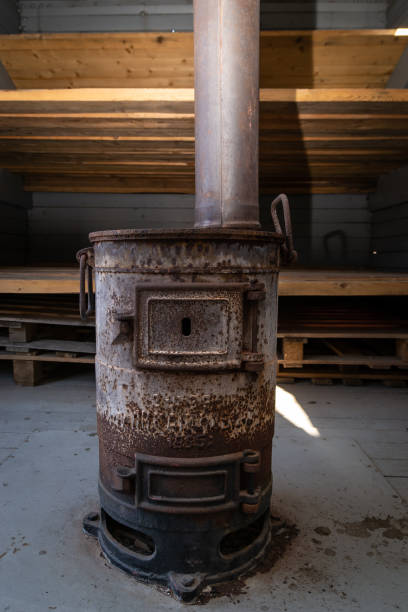 istock old rusty coal stove for railway car heating 1155497057