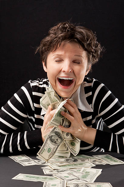 istock Happy girl with money 115550017