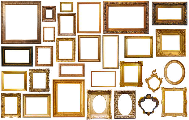 istock set of golden art frames 1155504860