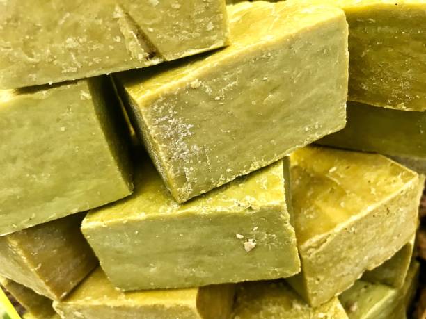 istock Traditional Handmade Laurel Soap  Bars Close up View 1155505060