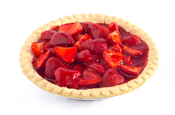 istock Fresh Strawberry Pie Isolated on a White Background 1155509717