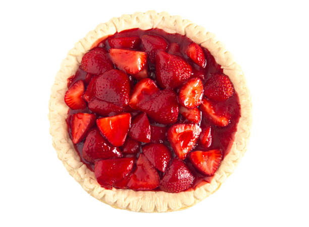 istock Fresh Strawberry Pie Isolated on a White Background 1155509785