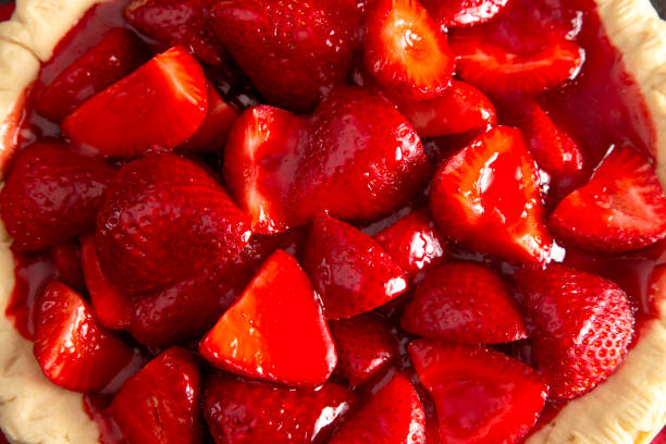 istock Closeup View of a Fresh Strawberry Pie 1155509801