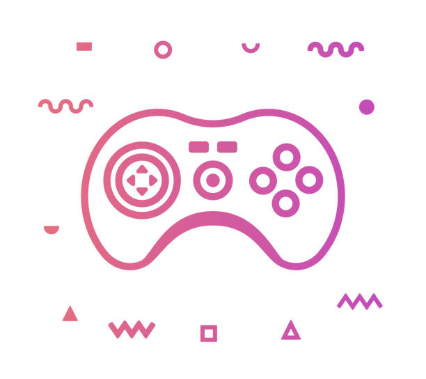 ilustrações, clipart, desenhos animados e ícones de linha gamer estilo icon design - symbol computer icon icon set entertainment