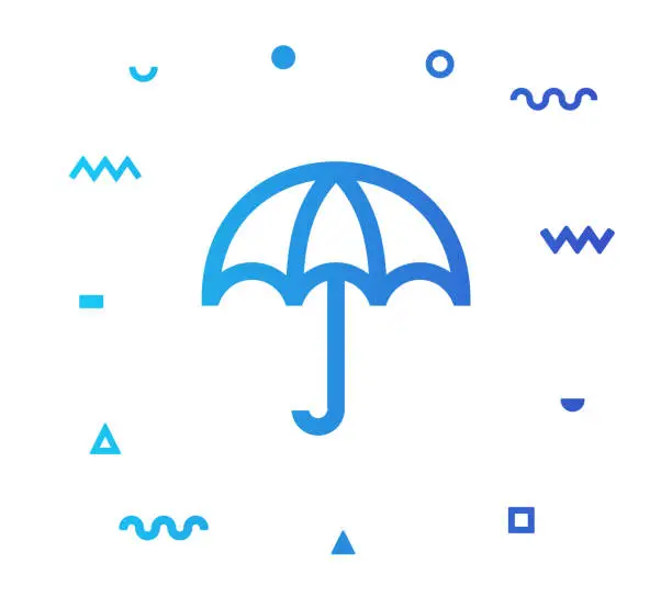 Vector illustration of Weather Report Line Style Icon Design