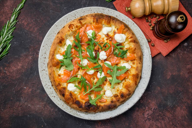 istock Pizza with salmon and Philadelphia cheese 1155517685