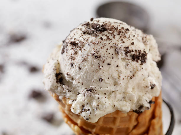 Cookies and Cream Ice Cream in a Waffle Cone