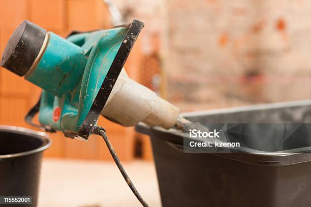 Hand Mixer For Mixing Concrete Stock Photo - Download Image Now - Brick, Brick Wall, Building - Activity