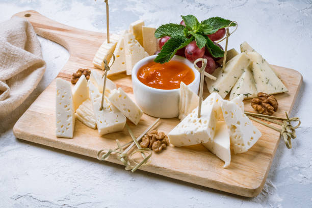 cheese plate italian food - italian cuisine wine food pasta imagens e fotografias de stock