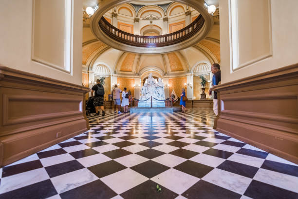 Denver, Colorado, USA - July 18, 2016: Grand Staircase in the rotunda of the Colorado State Capitol in Denver