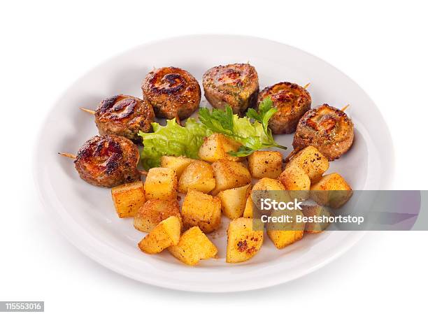 Potatoes With Beef Roll Stock Photo - Download Image Now - Bacon, Baked, Baking