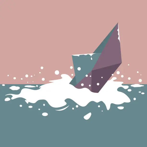 Vector illustration of Paper boat toy