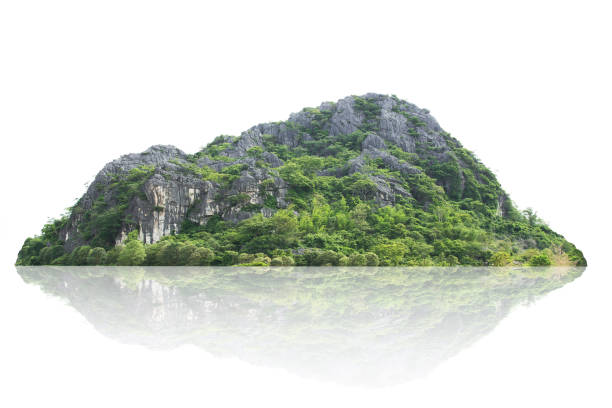 istock Panorama island, hill, mountain isolated on a white background. 1155532908