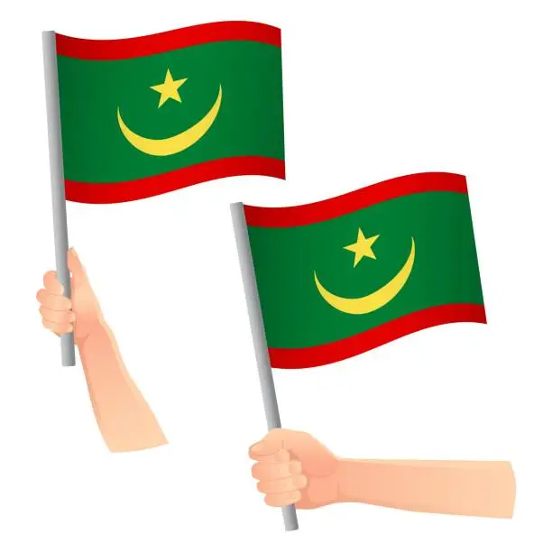 Vector illustration of Flag in hand. Patriotic background. National flag