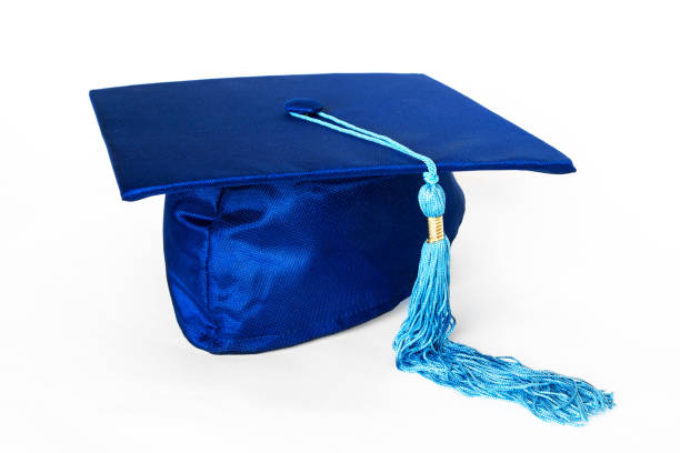 istock Blue Graduation Cap or Mortarboard Isolated on White Background 1155551673