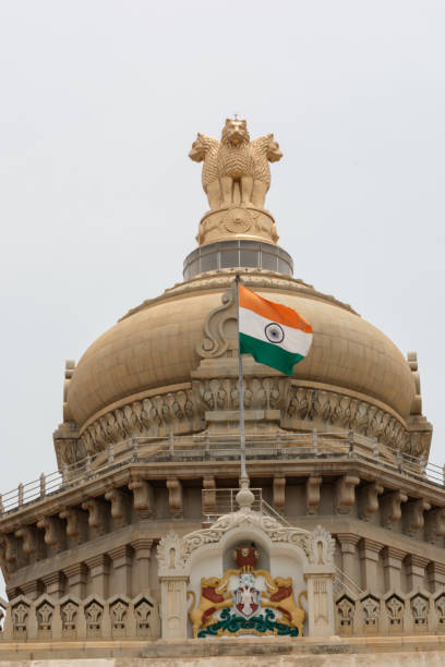 bangalore, india, june 4, 2019 :building of ravindra kalakshetra,which is a cultural centre in bangalore. - bangalore india parliament building vidhana soudha imagens e fotografias de stock