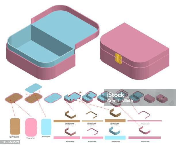 Vetores de Caixa De Embalagem Cortado Projeto Do Molde Mockup 3d e mais imagens de Aberto