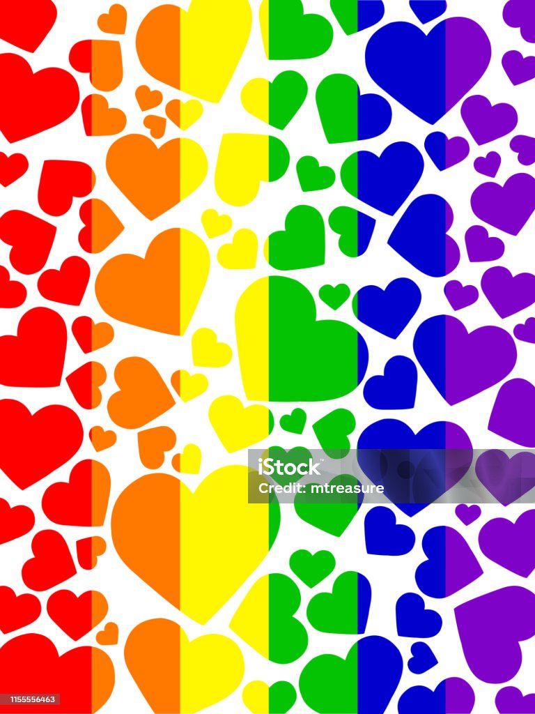 Ilustración de Imagen Del Arco Iris Lgbt Amor Corazones Fondo De Pantalla  De La Ilustración Gay Como Arte Conceptual Abstracto Para Lesbianas Gay  Bisexual Y Transgénero Romance Corazones De Amor De Diferentes