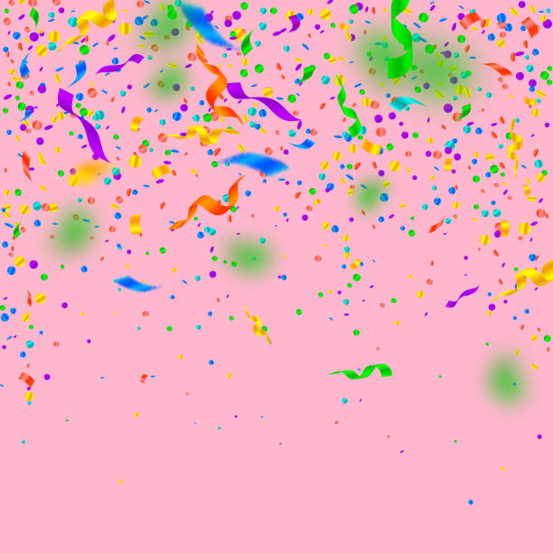 istock Streamers and confetti. Colorful tinsel and foil r 1155569354