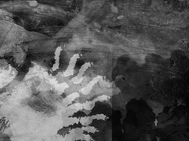 istock Black and white dark dirty gunge rough surface old cement construction texture dusty background empty blank template 1155570082